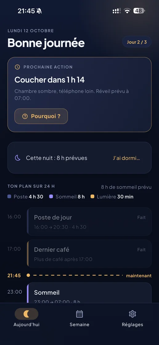 Écran Aujourd'hui de Nocturne